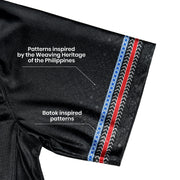 Philippines Heritage Black Custom American Football Jersey Closeup Sleeves