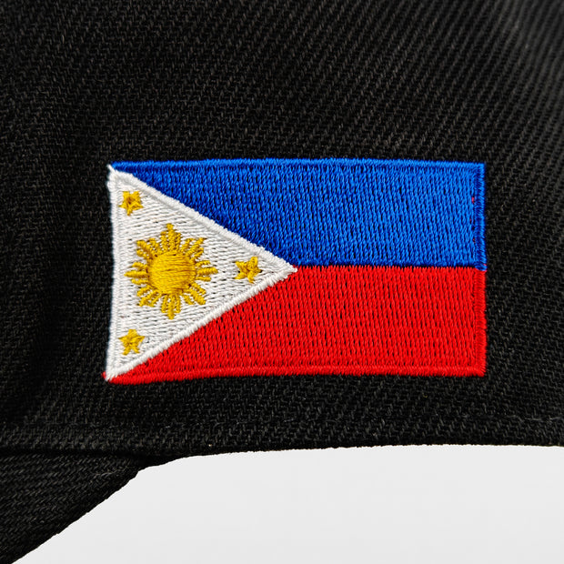 Philippines Heritage Black Snapback Cap Embroidered Flag Hat Adjustable