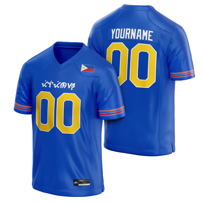 Philippines Heritage Custom American Football Jersey Blue