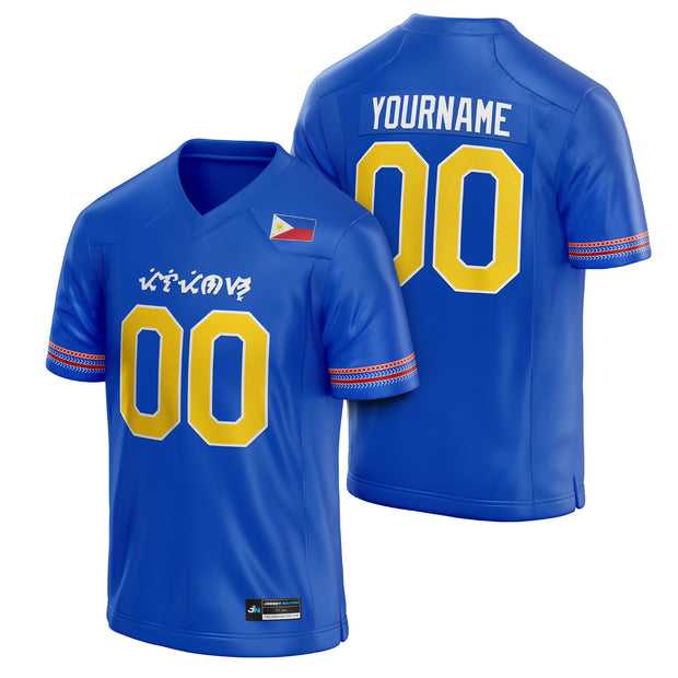 Philippines Heritage Custom Football Jersey Blue