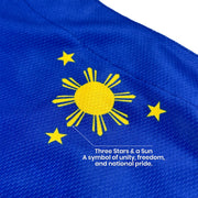 Philippines 'Sampaguita' Baseball Blue Jersey Closeup Customized Back