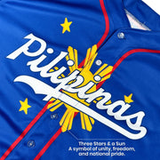 Philippines 'Three Stars & a Sun' Baseball Jersey Closeup
