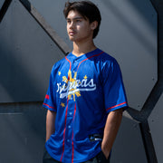 Philippines 'Three Stars & a Sun' Blue Baseball Jersey Model Side
