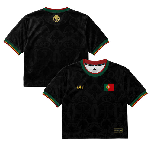 Portugal Heritage Cropped Soccer Jersey Black