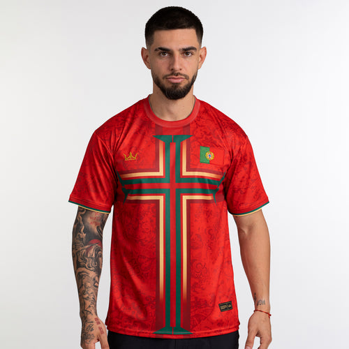 Portugal Heritage Custom Red Football Jersey Soccer Shirt World Portuguese 