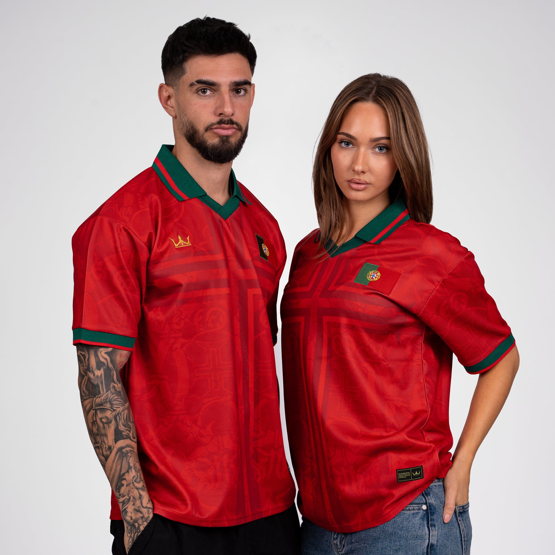 Portugal Heritage Retro Custom Football Jersey World Shirt Couple