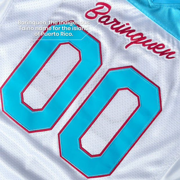 Puerto Rico Heritage Custom Football Jersey Azul Celeste 