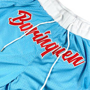 Puerto Rico 'Borinquen' Heritage Basketball Shorts Azul Celeste Stitched