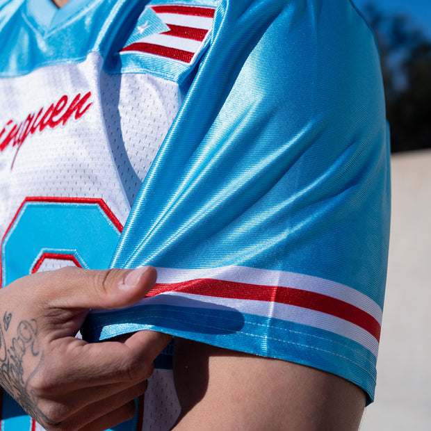 Puerto Rico Azul Celeste Heritage Custom American Football Jersey Sleeves