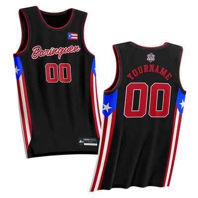 Puerto Rico Borinquen Black Custom Heritage Basketball Jersey