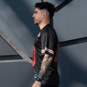 Puerto Rico Borinquen Heritage Azul Celeste Black Custom American Football Jersey Model Sleeves