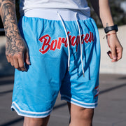 Puerto Rico 'Borinquen' Heritage Basketball Shorts Azul Celeste Closeup