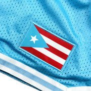 Puerto Rico 'Borinquen' Heritage Basketball Shorts Azul Celeste Flag