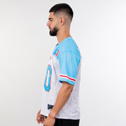 Puerto Rico Borinquen Heritage Custom American Football  Azul Celeste Jersey Model Side Sleeves