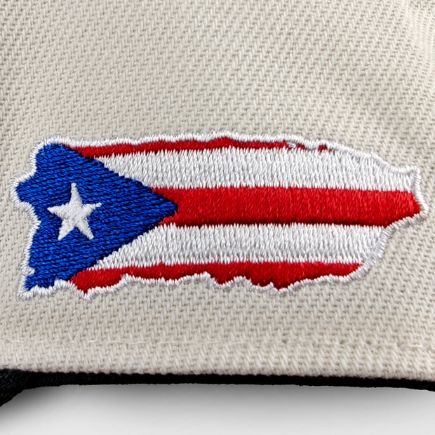 Puerto Rico Heritage Cream Black Snapback Cap Adjustable 