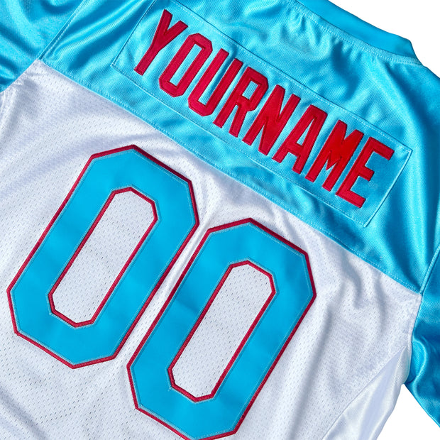 Puerto Rico Heritage Custom American Football Jersey Azul Celeste Customized