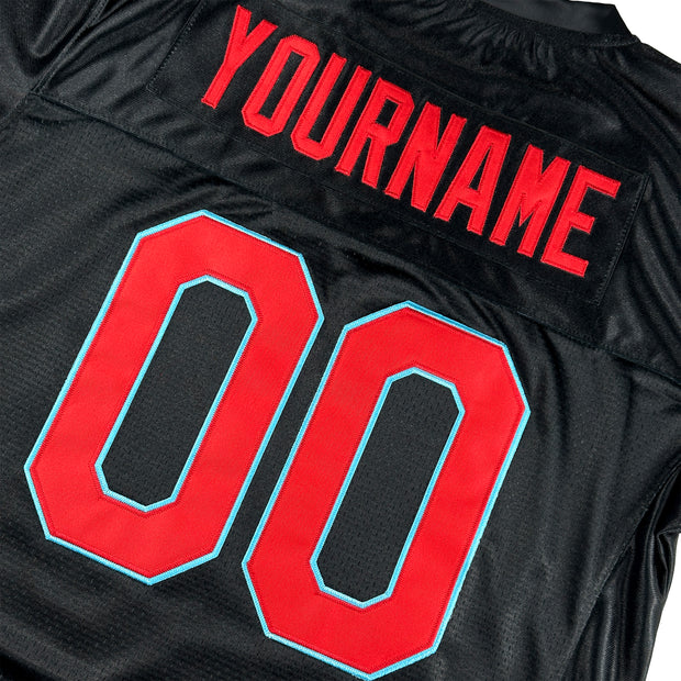 Puerto Rico Heritage Custom American Football Jersey Black Stitched Customized