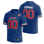 Puerto Rico Heritage Custom Football Jersey Navy Blue