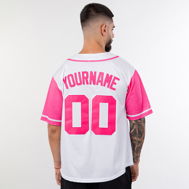 Puerto Rico Heritage Custom Pink Baseball Jersey Model Back Customized