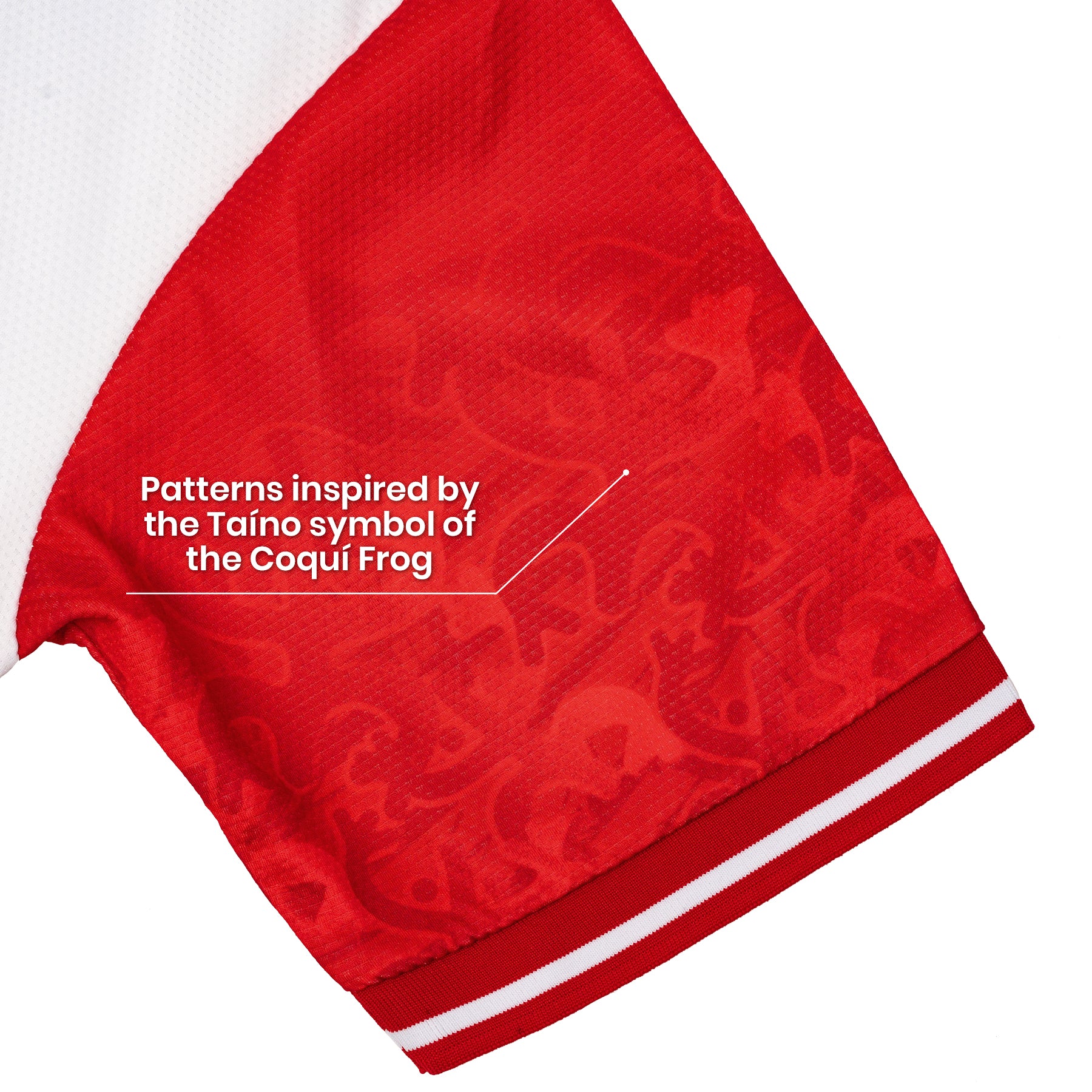 Puerto Rico Heritage Retro Custom White Football Jersey World Shirt Sleeves Closeup 