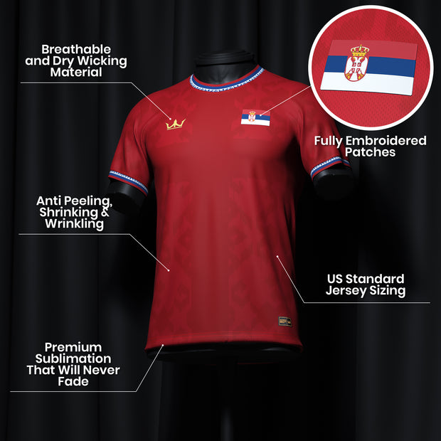 Serbia Heritage Custom Football Jersey Details