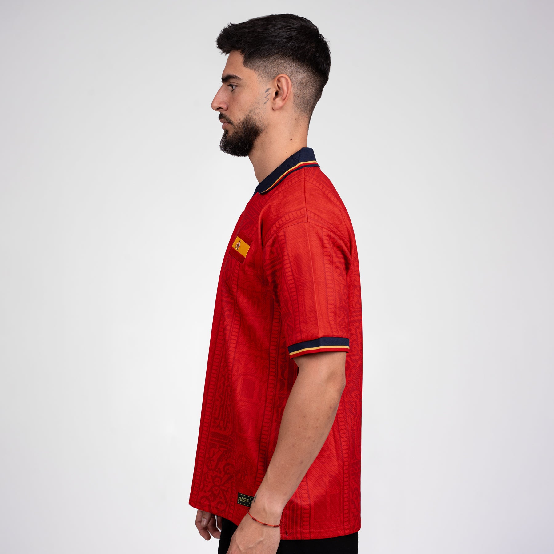 Spain Heritage Retro Custom Football Jersey World Shirt Sleeves