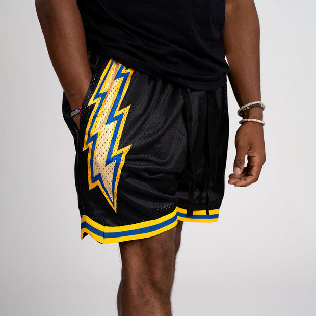 Splash Bolts Black Basketball Mesh Shorts