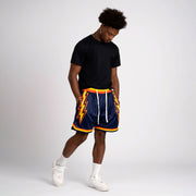 Splash Bolts Navy Blue Basketball Mesh Shorts