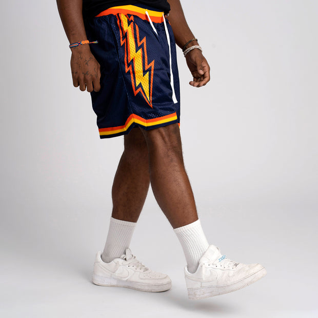 Splash Bolts Navy Blue Basketball Mesh Shorts