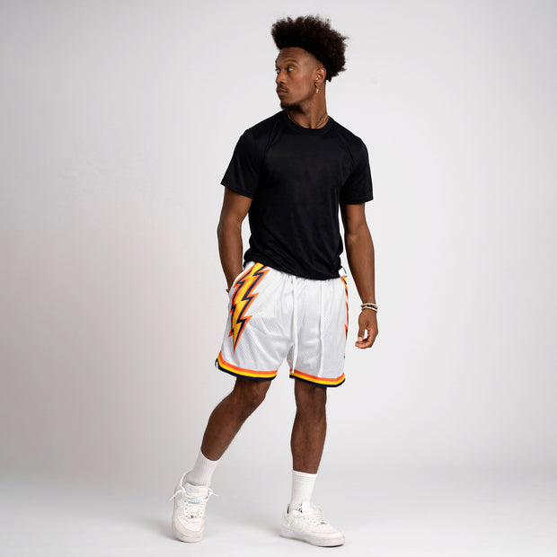 Splash Bolts White Basketball Mesh Shorts