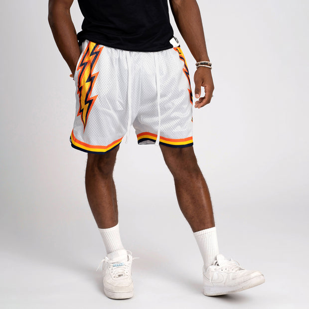 Splash Bolts White Basketball Mesh Shorts
