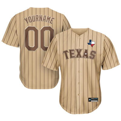 Texas Heritage Lone Star Custom Baseball Jersey Beige