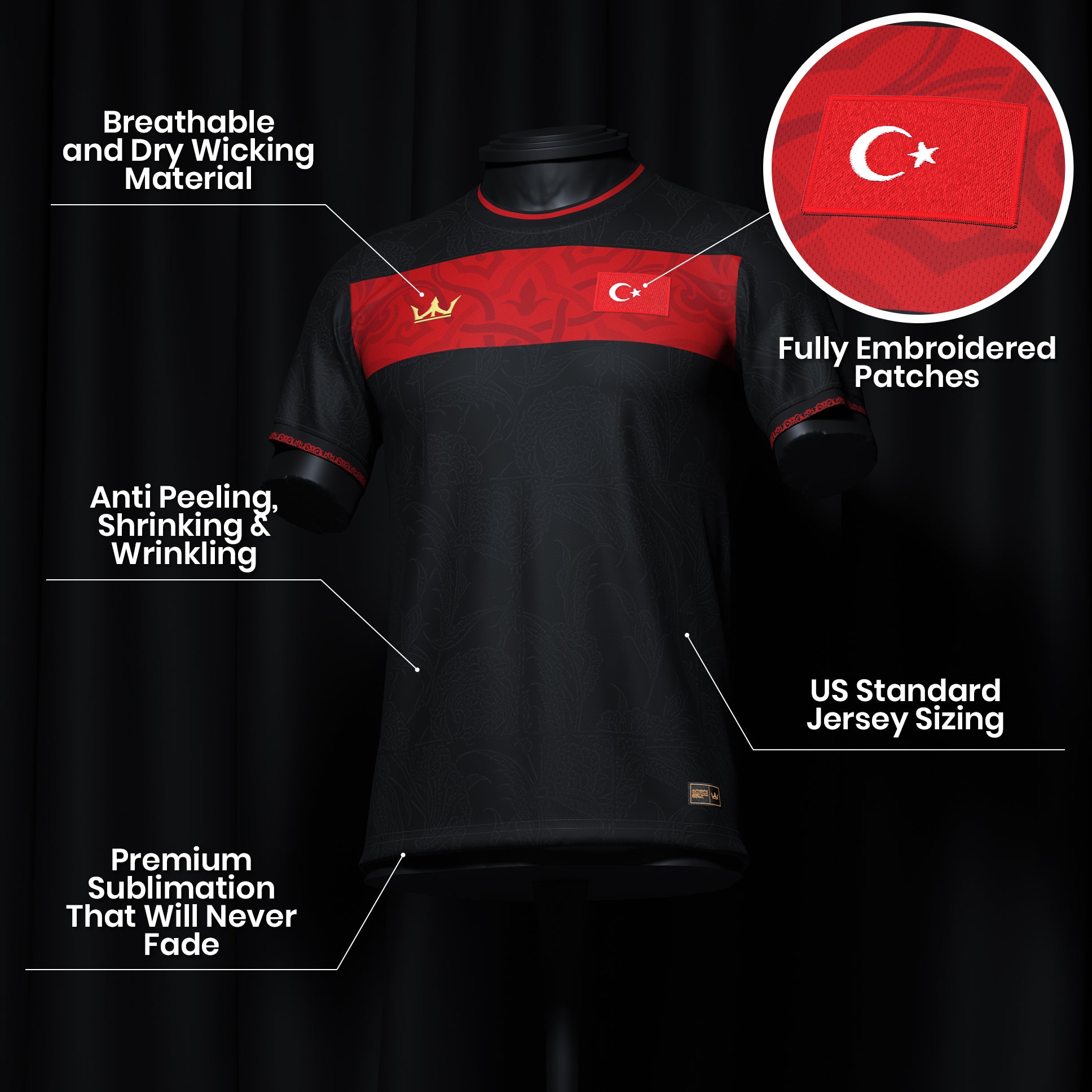 Türkiye Heritage Custom Football Jersey
