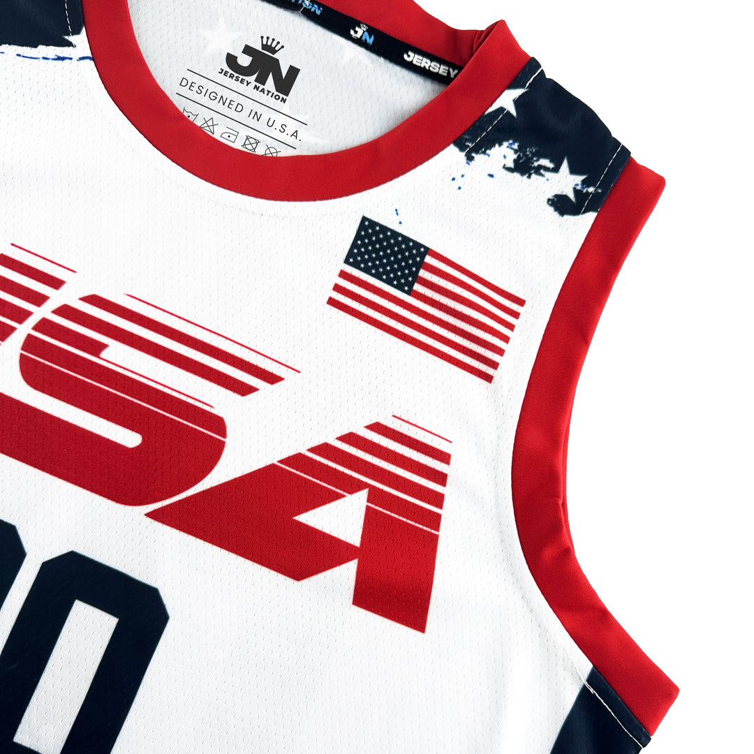 USA Heritage Custom Basketball Jersey 2XL / White