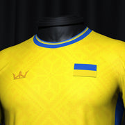 Ukraine Heritage Custom Football Jersey Closeup