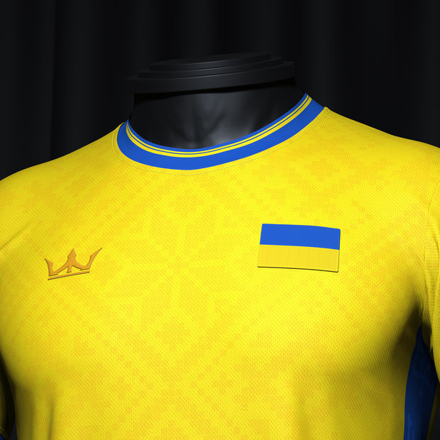 Ukraine Heritage Custom Football Jersey Closeup