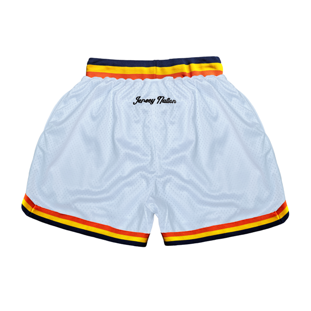 White Splash Bolts Basketball Mesh Shorts