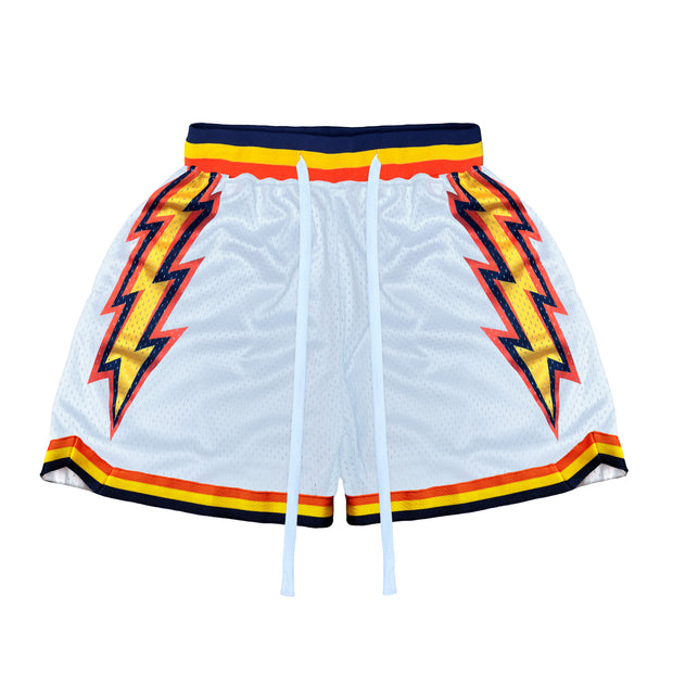Splash Bolts White Basketball Mesh Shorts