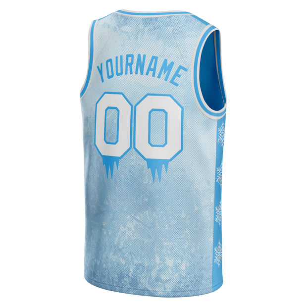 Icy Blue Custom Basketball Jersey