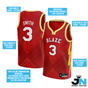 Red White-Yellow Custom Basketball Jersey