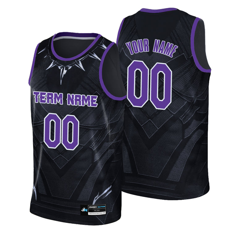 Black-Purple Custom Basketball Jersey