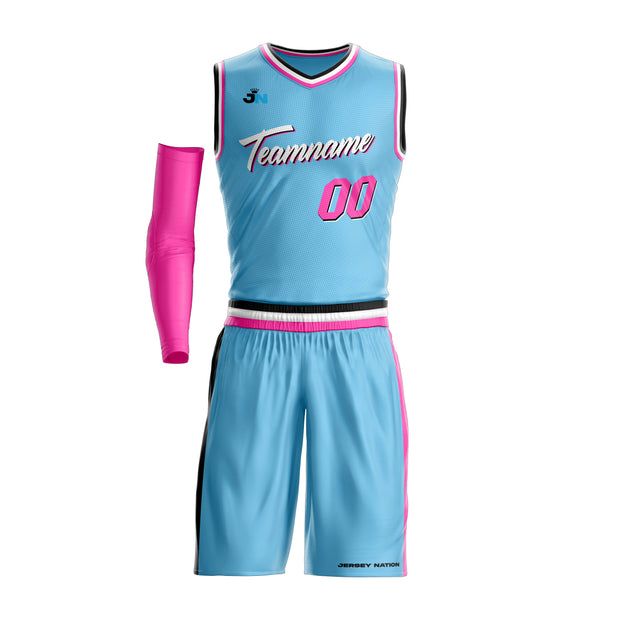 Vice City Blue Custom Basketball Team Uniform Set
