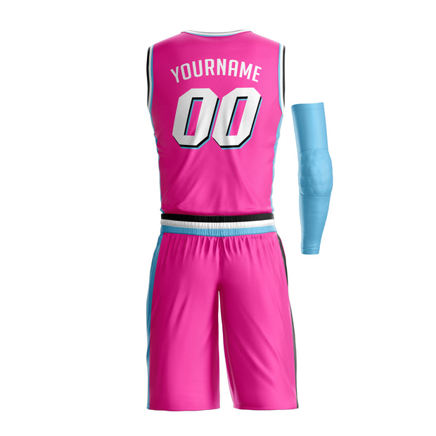 Vice City Pink Custom Basketball Bulk Team Jersey and Shorts Set