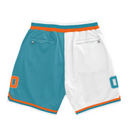 Orange, Teal-White Custom Basketball Shorts