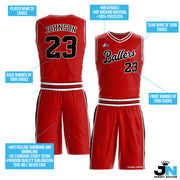 Red-Black Custom Basketball Team Uniform Set