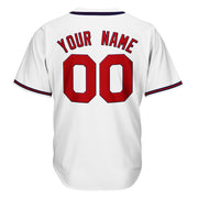 White-Red Custom Baseball Jersey