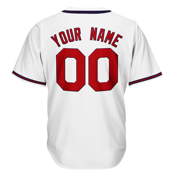 White-Red Custom Baseball Jersey