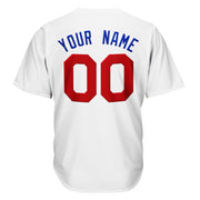 White Red-Blue Custom Baseball Jersey