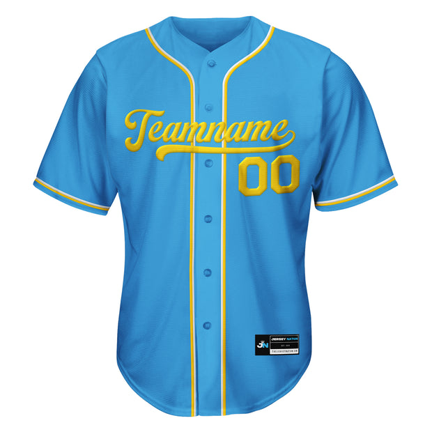 Blue-Yellow Custom Baseball Jersey
