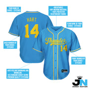 Blue-Yellow Custom Baseball Jersey